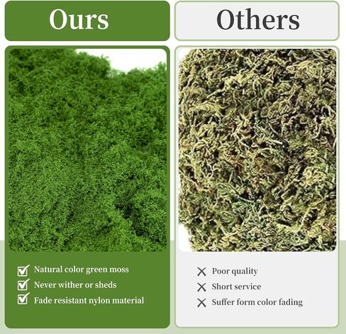 طحالب مزيفة للنباتات الداخلية ، الطحالب الاصطناعية للفنون والحرف ، عشب فو للحديقة الخيالية المحفوظة بوعاء صنع الجدران الحاويات الزجاجية ديكور المنزل 3.5 أوقية (أخضر داكن) in Saudi Arabia