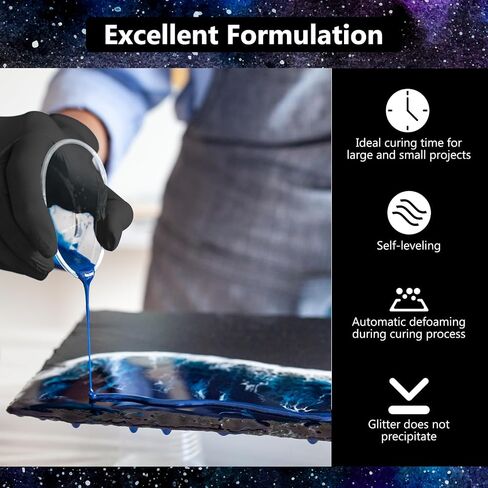 Kisrel epoxy Resin 82oz - مجموعة راتنجات الإيبوكسي الصافية - لا يوجد صفراء لا تصب الفقاعة الفنية للفنون الحرف الفنية ، وصنع المجوهرات ، والخشب والعفن (41 أوقية × 2) in Kuwait