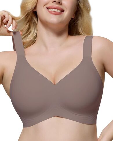 Seamless Bras Full Coverage Wireless Push Up Bra for Women No Underwire Comfort V Neck Bralettes with Support in Saudi Arabia
