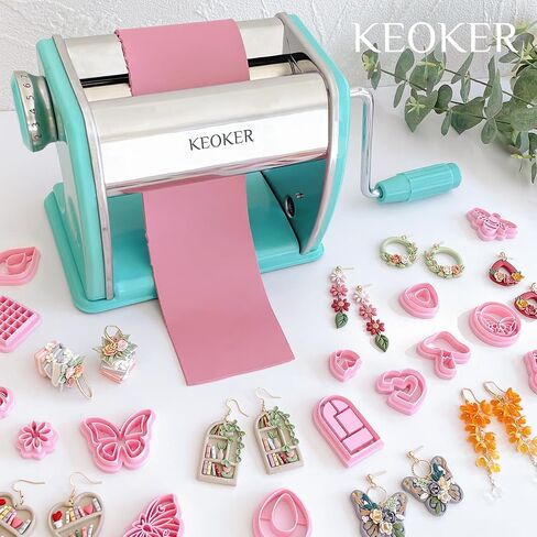 KEOKER Clay Press Machine, Polymer Clay Press Machine for Making Clay Earrings, Polymer Clay Roller Machine, 7 Thickness Stainless Steel Polymer Clay Pasta Machine, Polymer Clay Tools in Kuwait