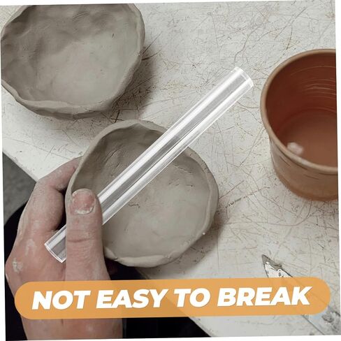 Lurrose 2pcs acrylic clay rowll مجموعة دبوس متداول جوفاء الصلبة للنحت وتشكيل الطين البوليمر لمشاريع DIY الحرفية in Kuwait