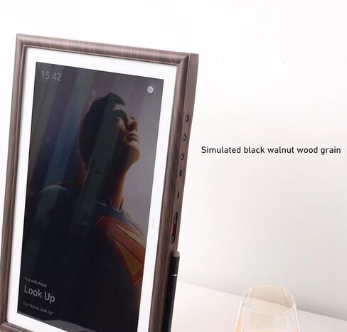 إطار زخرفي لـ Echo Show 15 ، Echo Show الغطاء 15 حالة ، تأثير الحبوب الخشبية الفاتحة ، حماية معرض الصدى الخاص بك (الحبوب الخشبية الفاتحة) in Saudi Arabia