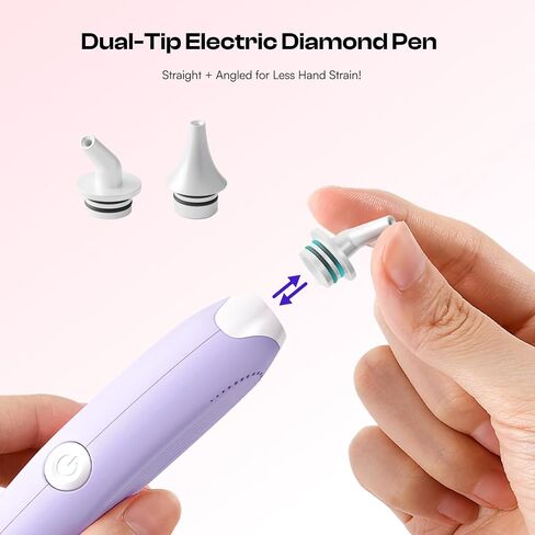Caydo Wired Electric Diamond Painting Pen (استخدام المكونات الإضافية) ، E-painter للطلاء الماسي-أداة فراغ مريح مع 2-Tips ، أدوات إكسسوارات فن الماس لوضع الماس بدون شمع (أرجواني) in Kuwait
