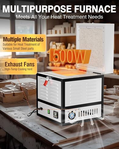 Pyy Electric Farkn - 1500W Melter Furnace Fratery Frattery Frustry ، Hi -Temp 2200 ℉/1200 ℃ ، الفرن ذوبان مع ثقب تنفيس ، لصب الشمع ، الفخار الطيني DIY ، زجاج ، مصنوع مجوهرات in Kuwait