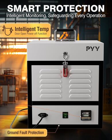 Pyy Electric Farkn - 1500W Melter Furnace Fratery Frattery Frustry ، Hi -Temp 2200 ℉/1200 ℃ ، الفرن ذوبان مع ثقب تنفيس ، لصب الشمع ، الفخار الطيني DIY ، زجاج ، مصنوع مجوهرات in Kuwait