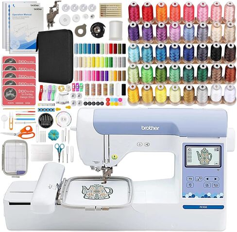 Brother PE900 5 "x 7" آلة تطريز مع خيوط التطريز و Deluxe 250+ إكسسوارات مجموعة in Saudi Arabia