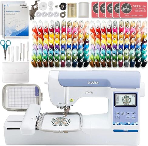 Brother PE900 5 "× 7" آلة تطريز مع 160 تخزينات وملحقات خيط التطريز in Kuwait