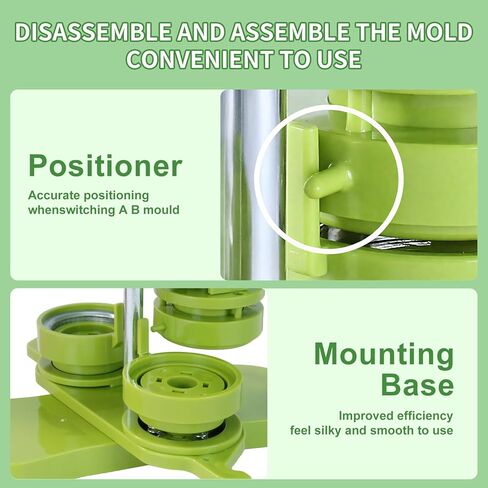 آلة صانع زر Cozisomer 58 مم (2.25 بوصة) خالية من التثبيت ، آلة صانع دبوس زر DIY ، شارة اضغط على آلة مع زر 50pcs مجانا in Kuwait