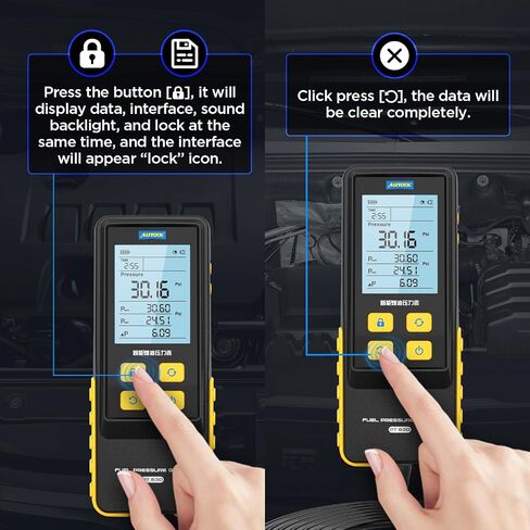 جهاز اختبار الضغط الرقمي من AUTOOL، مقياس ضغط السيارات 0-426PSI 0 ~ 29bar لمجموعة أدوات اختبار ضغط أسطوانة محرك البنزين مع محولات وخراطيم، 6 توفير للبيانات، شاشة بإضاءة خلفية in Kuwait