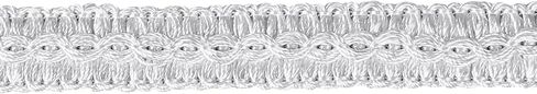 Bel Avenir Gimp Braid Trim Cord 1.6 cm/0.63 Inch Wide ، 10 Yard Handmade Polyester Trim ، تقليم النسيج للمفروشات ، والخياطة ، والستائر ، وأزياء DIY ، و Slipcover ، و Deco Home (الفضة الخفيفة ، 10 ياردة) in Kuwait