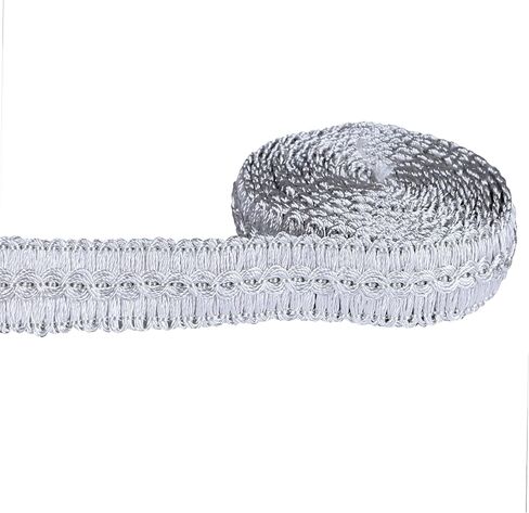 Bel Avenir Gimp Braid Trim Cord 1.6 cm/0.63 Inch Wide ، 10 Yard Handmade Polyester Trim ، تقليم النسيج للمفروشات ، والخياطة ، والستائر ، وأزياء DIY ، و Slipcover ، و Deco Home (الفضة الخفيفة ، 10 ياردة) in Kuwait