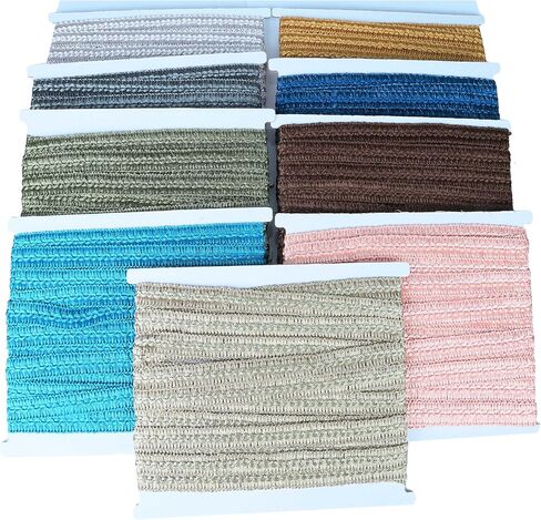 Bel Avenir Gimp Braid Trim Cord 1.6 cm/0.63 Inch Wide ، 10 Yard Handmade Polyester Trim ، تقليم النسيج للمفروشات ، والخياطة ، والستائر ، وأزياء DIY ، و Slipcover ، و Deco Home (الفضة الخفيفة ، 10 ياردة) in Kuwait