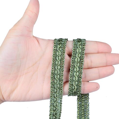 Bel Avenir Gimp Braid Trim Cord 1.6 cm/0.63 Inch Wide ، 10 Yard Handmade Polyester Trim ، تقليم النسيج للمفروشات ، والخياطة ، والستائر ، وأزياء DIY ، و Slipcover ، و Deco Home (الفضة الخفيفة ، 10 ياردة) in Kuwait