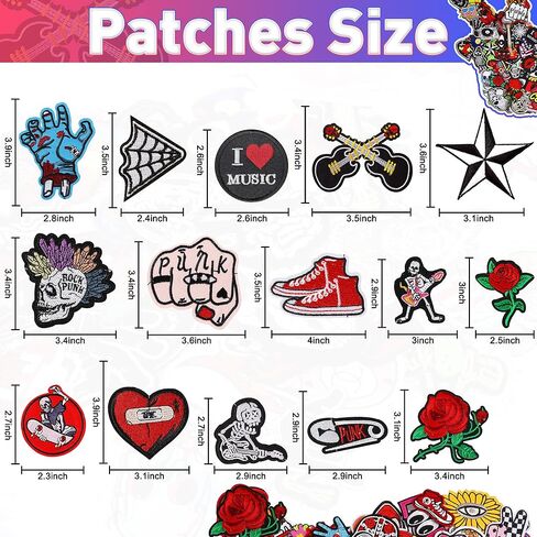 Meneng Patches Patches Iron-On-On-on-on-30pcs متنوعًا تطريزًا بارد بارد للخياطة للسترات للسترات in Kuwait