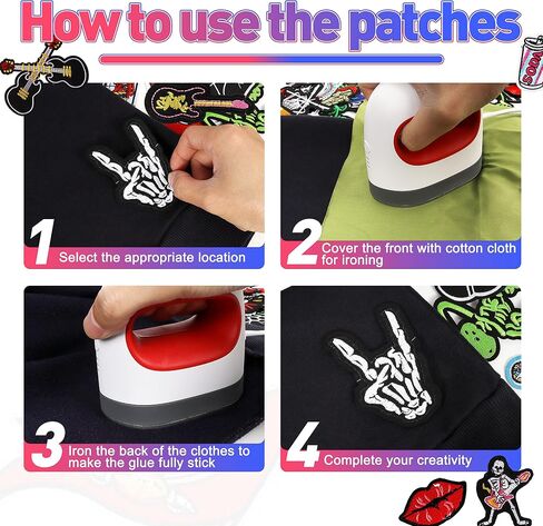 Meneng Patches Patches Iron-On-On-on-on-30pcs متنوعًا تطريزًا بارد بارد للخياطة للسترات للسترات in Kuwait