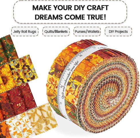خيارات Craftido-18-100 ٪ من القطن القطن لفة شرائح القماش المسبق للخياطة ، وصياغة ، والخياطة ، و 40 شريطًا 2.5 "× 44" حزم متنوعة للبساط ، ومشروع لحاف ، وحرف ديي ، وصول ديكور المنزل. in Kuwait