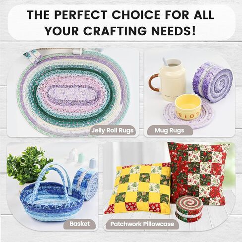 خيارات Craftido-18-100 ٪ من القطن القطن لفة شرائح القماش المسبق للخياطة ، وصياغة ، والخياطة ، و 40 شريطًا 2.5 "× 44" حزم متنوعة للبساط ، ومشروع لحاف ، وحرف ديي ، وصول ديكور المنزل. in Kuwait
