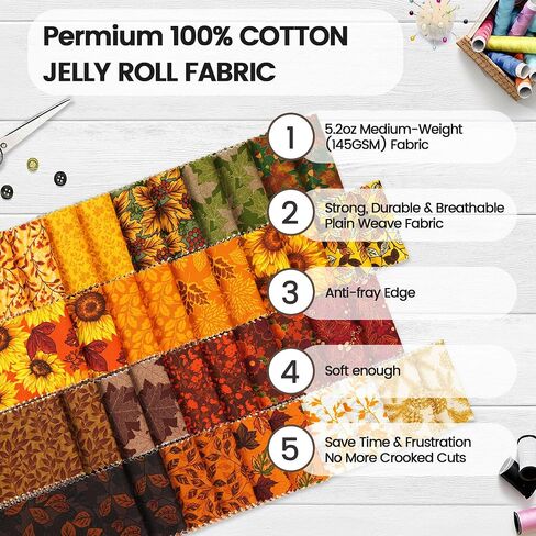 خيارات Craftido-18-100 ٪ من القطن القطن لفة شرائح القماش المسبق للخياطة ، وصياغة ، والخياطة ، و 40 شريطًا 2.5 "× 44" حزم متنوعة للبساط ، ومشروع لحاف ، وحرف ديي ، وصول ديكور المنزل. in Kuwait