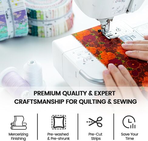 خيارات Craftido-18-100 ٪ من القطن القطن لفة شرائح القماش المسبق للخياطة ، وصياغة ، والخياطة ، و 40 شريطًا 2.5 "× 44" حزم متنوعة للبساط ، ومشروع لحاف ، وحرف ديي ، وصول ديكور المنزل. in Kuwait