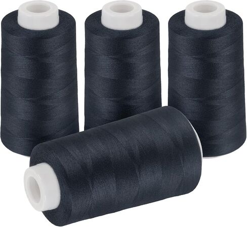 4 Pack Navy Blue Thread, 3000 Yards Denim Thread for Jeans, Polyester Sewing for Serger&Overlock, Quilting, Piecing, Sewing Machine in Kuwait