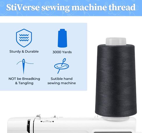 4 Pack Navy Blue Thread, 3000 Yards Denim Thread for Jeans, Polyester Sewing for Serger&Overlock, Quilting, Piecing, Sewing Machine in Kuwait