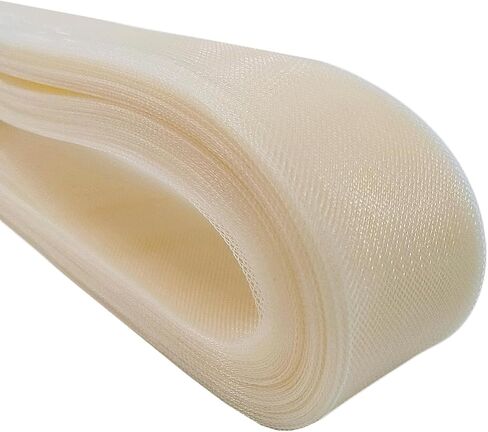 ABBAOWW 50 ياردة ناعمة وايت هورسهير جديلة عرض 2 بوصة لخياطة فستان الزفاف رقص إكسسوارات فستان رسمية تنورة تشذيب in Kuwait