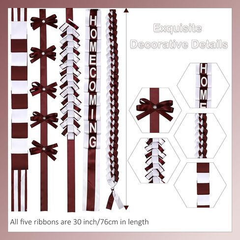 Homecoming Mum Supplies Set (Maroon White) in Kuwait