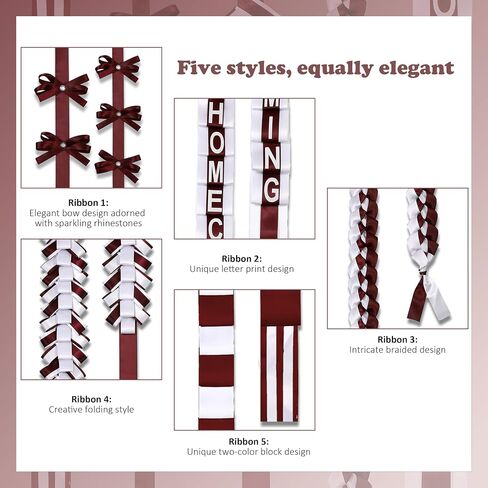 Homecoming Mum Supplies Set (Maroon White) in Kuwait