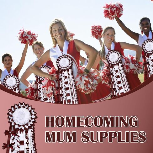 Homecoming Mum Supplies Set (Maroon White) in Kuwait