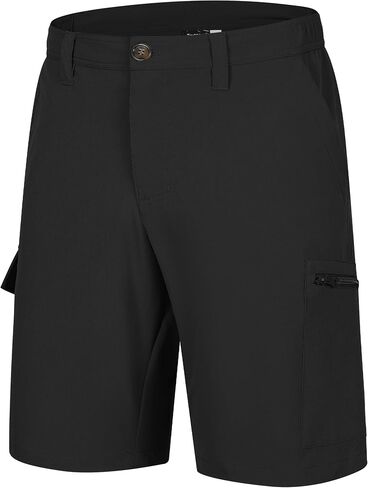 33,000ft Men's Golf Shorts 10" Inseam with Zipper Pocket Lightweight Quick Dry Stretch Hiking Cargo Shorts for Travel Fishing in Saudi Arabia