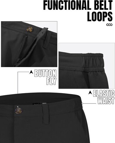 33,000ft Men's Golf Shorts 10" Inseam with Zipper Pocket Lightweight Quick Dry Stretch Hiking Cargo Shorts for Travel Fishing in Saudi Arabia