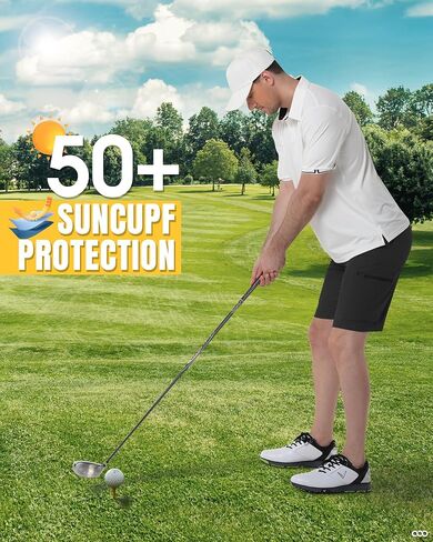 33,000ft Men's Golf Shorts 10" Inseam with Zipper Pocket Lightweight Quick Dry Stretch Hiking Cargo Shorts for Travel Fishing in Saudi Arabia