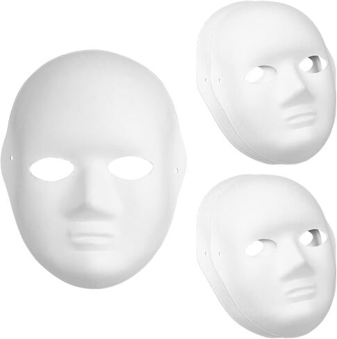 VABUELLY 5pcs DIY فارغ الورق الأبيض أقنعة للنساء Halloween Cosplay حفلة مريحة مواد آمنة الأقنعة الحرفية للبالغين لباس. in Saudi Arabia