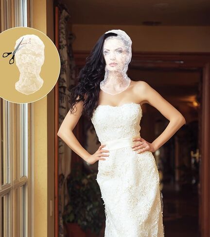 Floral Lace Full Face Mask, Wrist Cuff, Hair Bibbon for Photography Halloween Cosplay DIY Enthusiasts in Saudi Arabia