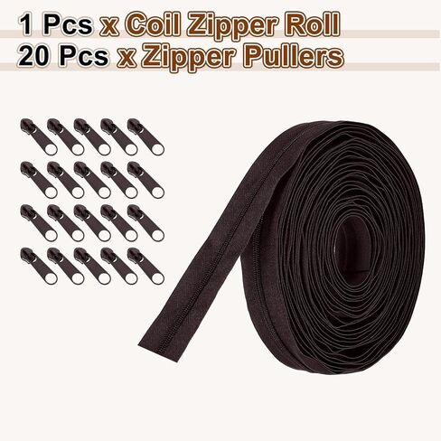 Harfington #3 st zippers ملف نايلون 10 ياردة 1 "أشرطة سحابات الخياطة مع 20 شريحة بديلة zip for diy خياطة خياطة الحرف لوازم حقيبة ، أبيض in Kuwait