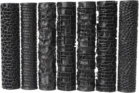 مجموعة أسطوانة الملمس-أسطوانات التضاريس المصغرة ذات 3-pattern 3D للطين والنمذجة-مثالية لـ D&D ، الطاولة ، الحرف اليدوية للبوليمرات (7 أنماط مثيرة للاهتمام) in Kuwait