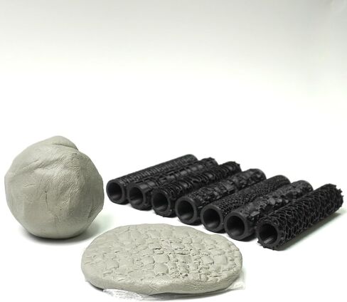 مجموعة أسطوانة الملمس-أسطوانات التضاريس المصغرة ذات 3-pattern 3D للطين والنمذجة-مثالية لـ D&D ، الطاولة ، الحرف اليدوية للبوليمرات (7 أنماط مثيرة للاهتمام) in Kuwait