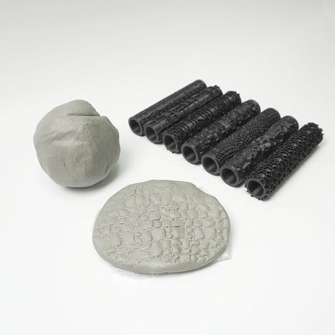 مجموعة أسطوانة الملمس-أسطوانات التضاريس المصغرة ذات 3-pattern 3D للطين والنمذجة-مثالية لـ D&D ، الطاولة ، الحرف اليدوية للبوليمرات (7 أنماط مثيرة للاهتمام) in Kuwait