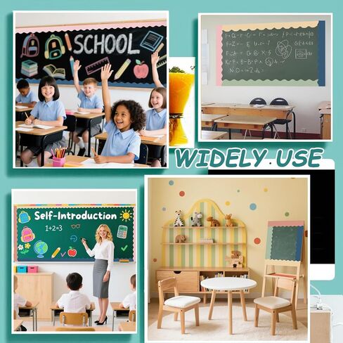 240Ft Boho Bulletin Board Borders Colorful Scalloped Bulletin Board Decorations Classroom Border Trim for Classroom School Home Office Chalkboard Whiteboard Cork Board Decor,6 Rolls in Saudi Arabia