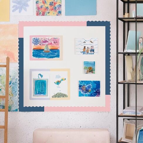 240Ft Boho Bulletin Board Borders Colorful Scalloped Bulletin Board Decorations Classroom Border Trim for Classroom School Home Office Chalkboard Whiteboard Cork Board Decor,6 Rolls in Saudi Arabia