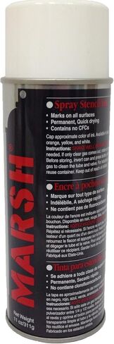 Marsh 30400 Stencil Ink, 14 fl oz (Net Weight: 11 oz.) Spray Can, White in Saudi Arabia