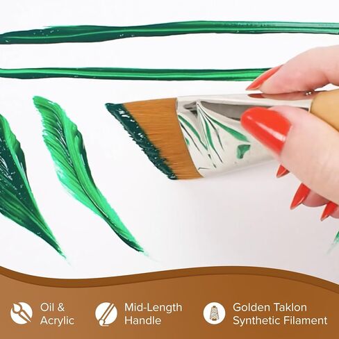 Silver Brush Limited 820650 Silver Jumbo Golden Golden Taklon Brush ، الجداريات الكبيرة ، الرسامين والأثاث ، الحجم 50 ، مقبض متوسط ​​الطول in Kuwait