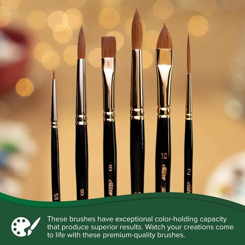 Silver Brush Limited Artist Series RL-1228 مجموعة تفاصيل Robert Liberace Precision ، 28 جهاز كمبيوتر فرش الطلاء الاحترافي للوحدة النفط والأكريليك ، تشمل فرشاة اللسان الدائرية ، Filbert ، و Cats Tongan in Saudi Arabia