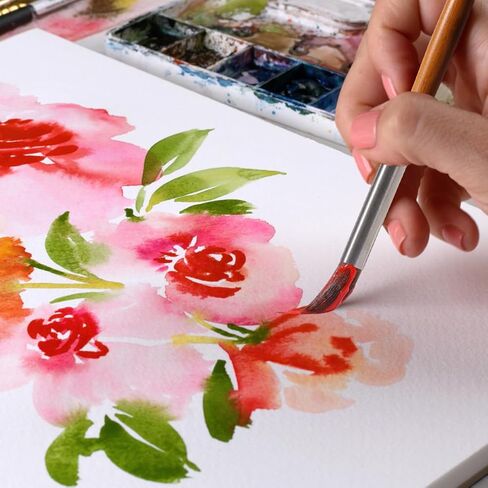 فرش فرش الألوان المائية المهنية - 5 مساءً فرشًا طويلة من تفاصيل نقطة الإبرة الطويلة ، وفرشاة ذات طبعات ذات طبعات ، فرشاة الشعر للخيول للعمل ، غواش ، أكريليك ، نماذج ، أدوات الطلاء الصف الفنان (أسود) in Kuwait