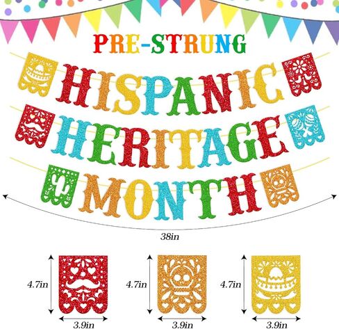 Hispanic Heritage Month Banner Happy National Hispanic Heritage Month Garland for Classroom Decorations Bulletin Board Décor Spanish Hispanic Heritage Month Party Supplies in Saudi Arabia