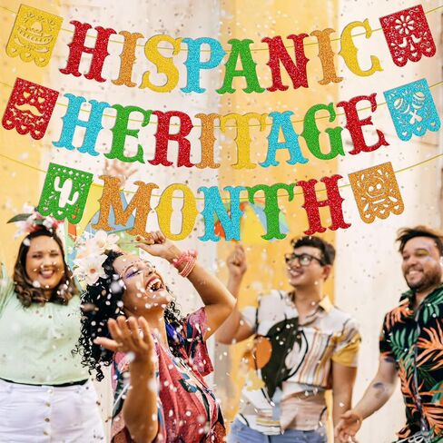 Hispanic Heritage Month Banner Happy National Hispanic Heritage Month Garland for Classroom Decorations Bulletin Board Décor Spanish Hispanic Heritage Month Party Supplies in Saudi Arabia