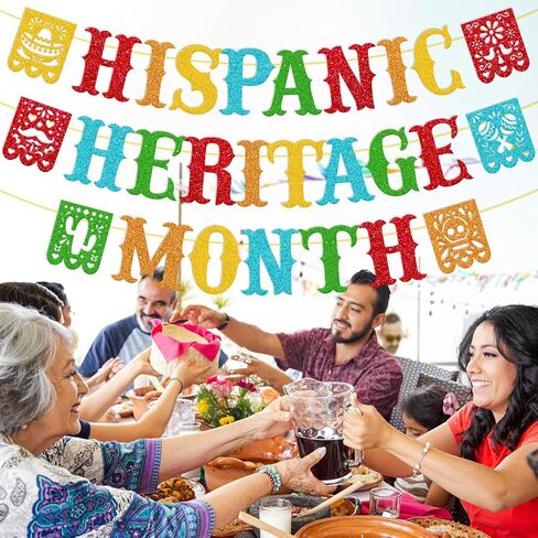 Hispanic Heritage Month Banner Happy National Hispanic Heritage Month Garland for Classroom Decorations Bulletin Board Décor Spanish Hispanic Heritage Month Party Supplies in Saudi Arabia
