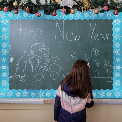 65Feet Shine Scalloped Bulletin Board Border - Decorative Trim Poster Borders for School Classroom Decoration Strips (Gold) in Kuwait