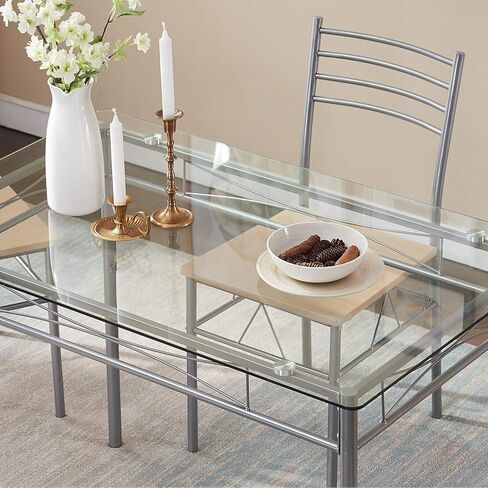 VECELO 3-Piece Small Kitchen Dining Table Set for 2, PU Padded Chairs, Easy Assembly, Brown in Saudi Arabia