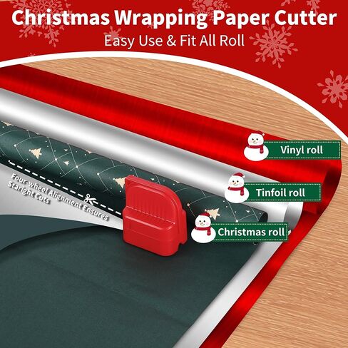 Christmas Wrapping Paper Cutter - 2 Pack, Straight & Neat Paper Roll Cutter For Gift Wrapping, Birthday Holiday Wrapping Supplies, Smooth Cutting Tool For Wrapping Paper Rolls, Tinfoil & Kraft in Kuwait